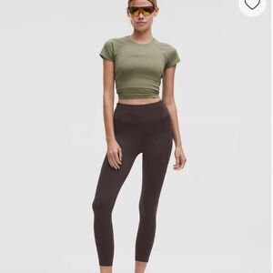 Lululemon Fast and Free HR Tight 25” with Pockets NWT, Sequoia Brown, size 6